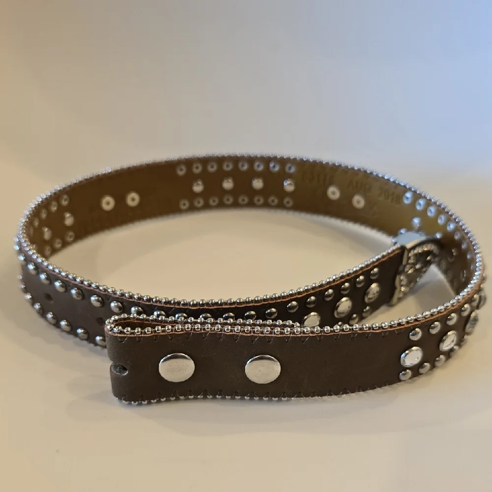 Nocona Brown Belt with Silver Horse Accents